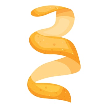 Orange peel hanging making a decorative swirl vector