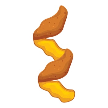 Orange peel hanging making a stylish zigzag shape vector
