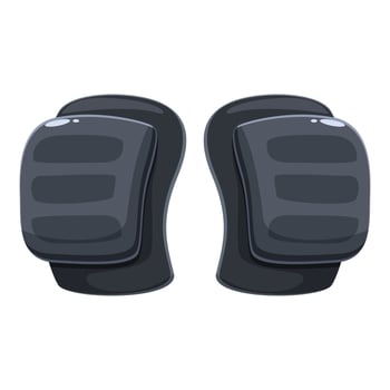 Pair of black knee pads protecting from injury during sports vector