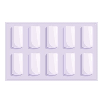 Blister pack containing white pills on solid background vector