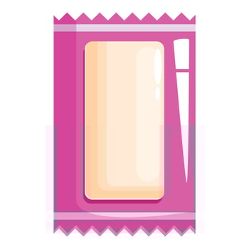 Hair dye cream kit with applicator brush in foil packaging vector