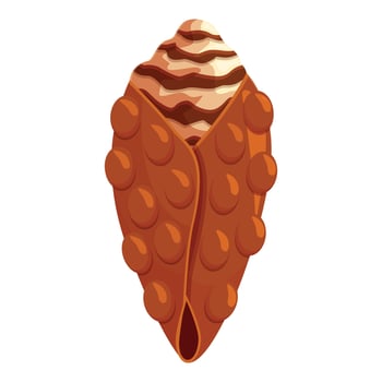 Bubble waffle filled with chocolate cream is waiting to be eaten vector