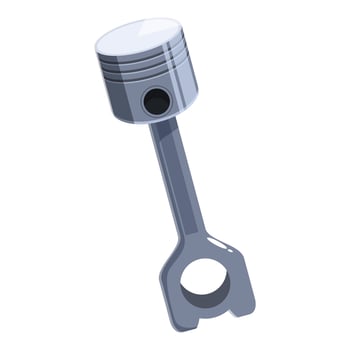 Silver piston engine part converting pressure into reciprocating motion vector