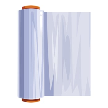 Roll of transparent plastic stretch wrap film for packaging vector