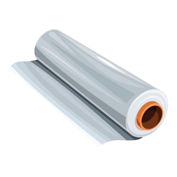 Large roll of transparent plastic stretch film for packaging vector