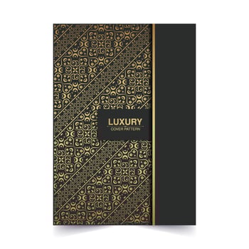 cover of elegant pattern motif in gold color vector