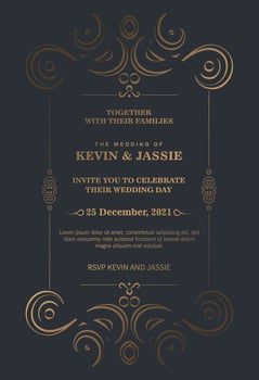 Luxury Invitation card design vintage style vector