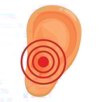 Human ear experiencing painful earache symptom vector