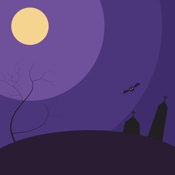 Creepy Silent Halloween Flat Background vector