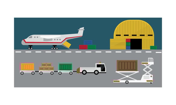 Air cargo delivery transportation, freight cargo transport Illustration vector