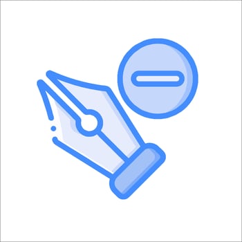 A pen and a paper with a circle around it vector