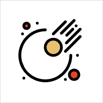 A black and red logo with a circle and a star vector