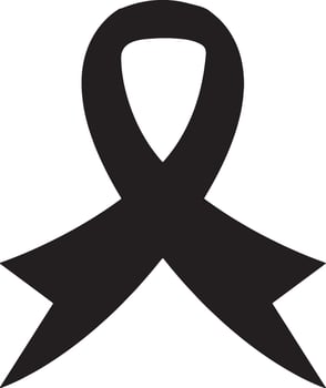 Black ribbon art illustration with white background. vector