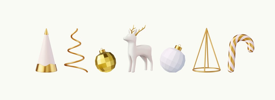 3d Christmas decorations vector