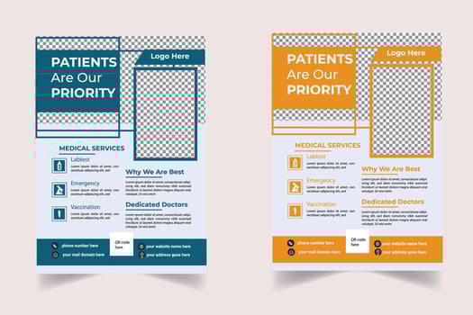 Medical health care flyer vector