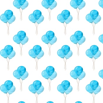Pattern blue balloons for Gender reveal party, event decoration, greetings, anvitations, baby shower, holiday, birthday. Helium ballon gift. Cartoon stile. illustration vector