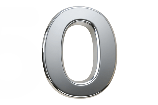 0 Silver Number Digit 3d metallic Gold Silver metal Color Typography. png