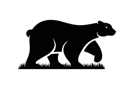 A black bear silhouette on a white background vector