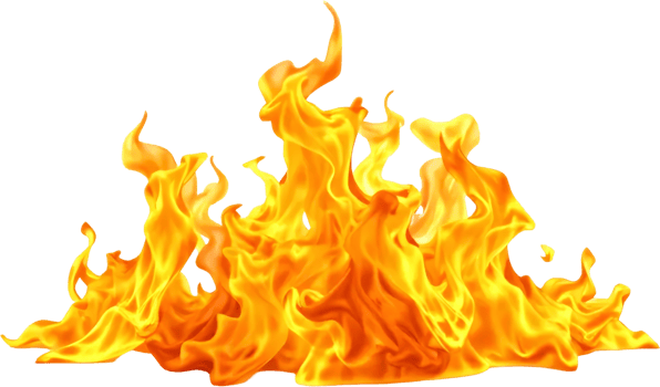 Bright and Intense Fire Flames Illustration png