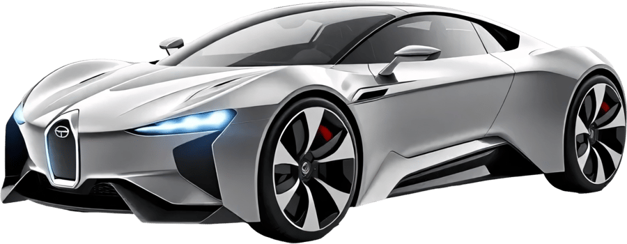 Grey Futuristic Sport Car with Dynamic Design png