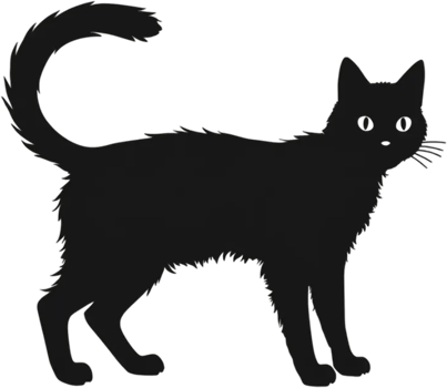 Black Cat Silhouette for Halloween png
