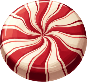 Festive Christmas Candy in Big Circle Shape png