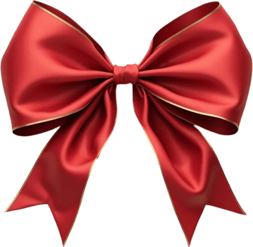 Festive Red Bow Silhouette Illustration for Holiday Decor png