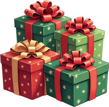 Colorful Christmas Gift Boxes with Ribbons for Festive Holiday Decoration png