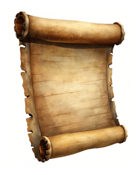 Aged Parchment Scroll with Ornate Patterns png