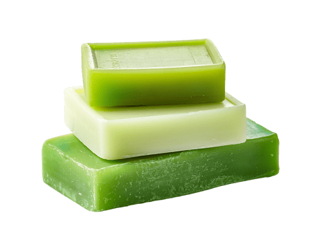 Three green soap bars stacked on top of each other png