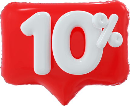 10 percent balloon offer in 3d png