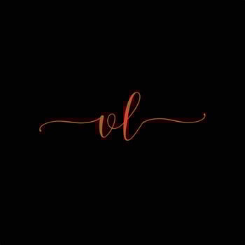 Red minimalist wedding monogram logo vector