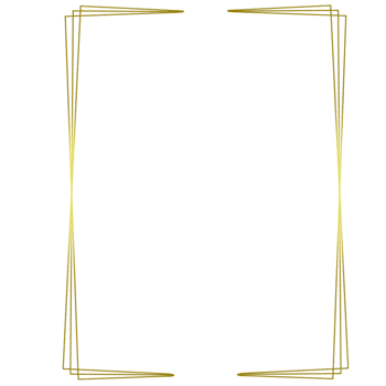 Gold rectangle frame on a transparent background png