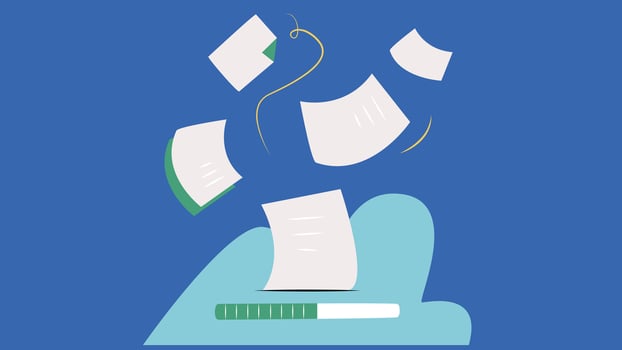 paper flying into the air flat design vector