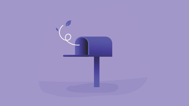 mailbox with an envelope or paper plane flying out of it vector