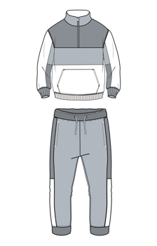Long sleeve sweatshirt and sweatpants template front views png