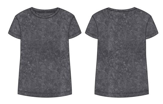 Short sleeve grey heather t shirt front and back views png
