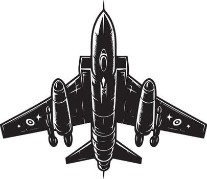 Aircraft , silhouette, illustration black color vector