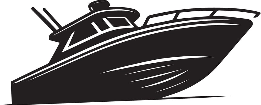 Fishing boat , illustration, , silhouette, black color vector