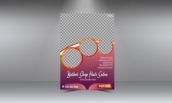 Barber shop hair salon social media post template. Barber shop promotion ad social media. beauty spa business web banner template vector