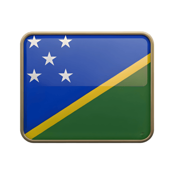 3D Solomon Islands Flag Icon in Rectangular Shape for Use in International and Travel-related Designs png