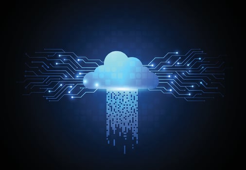 Cloud networking computing concept design. Digital data transform download and upload. Cloud technology network vector