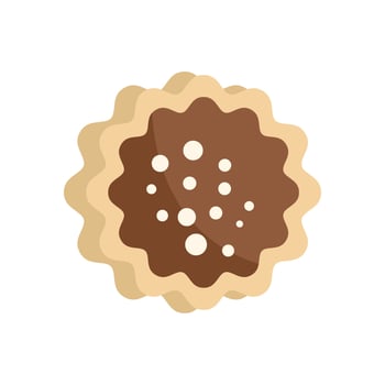 Chocolate tartlet with cream topping having wavy edges is looking delicious vector