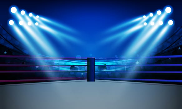 Boxing ring arena stadium design. vector