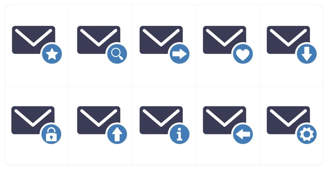 A set of 10 mail icons as star mail, view mail, send mail vector