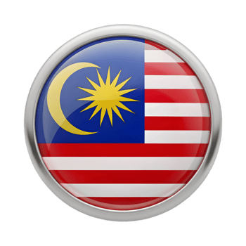 3D Malaysia Flag Icon in Circle Shape for Use in Creative Designs and Generated Projects png