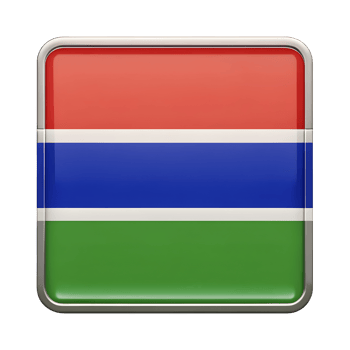Stylish 3D Rectangle Gambia Flag Icon for Creative Projects and Designs png