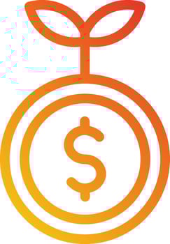 A dollar sign with a plant growing out of it vector