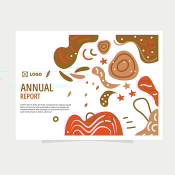 Annual Report Cover Featuring Natural Shapes and Textures vector