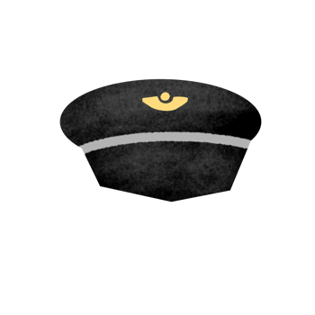 A black hat with a gold star on it png